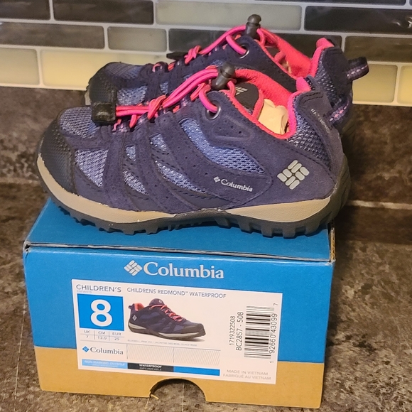 NEW Columbia Redmond Unisex Waterproof Hiking Shoe Size 8 toddler child blue - Picture 4 of 6